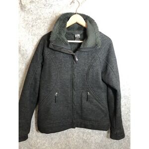 The North Face Coat Womens Medium Black Fleece Lined Full Zip Jacket Outdoor